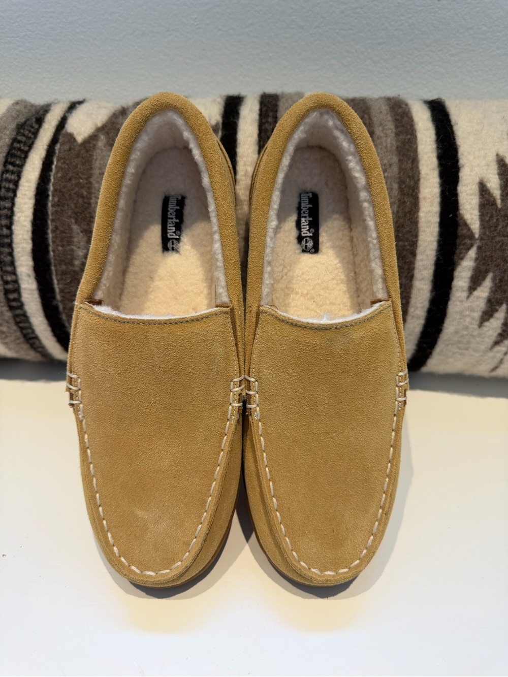 Timberland Suede Moccasin Slippers - Tan